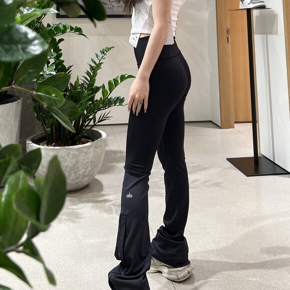ALO Yoga yoga pants side slit button flared pants - Picture 1 of 7
